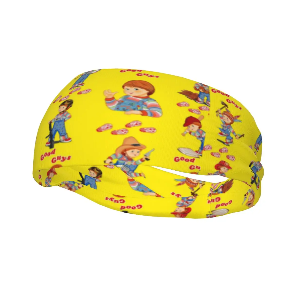 

Cartoon Good Guys Running Sweatbands Child's Play Chucky Wide Sweat Headbands Jogging Yoga Hair Bandage Hair Sweat Band