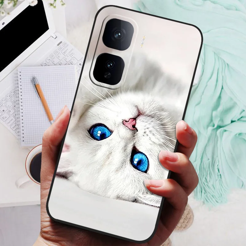 Black Floral Silicone Soft Phone Case - Protective Bumper Cover