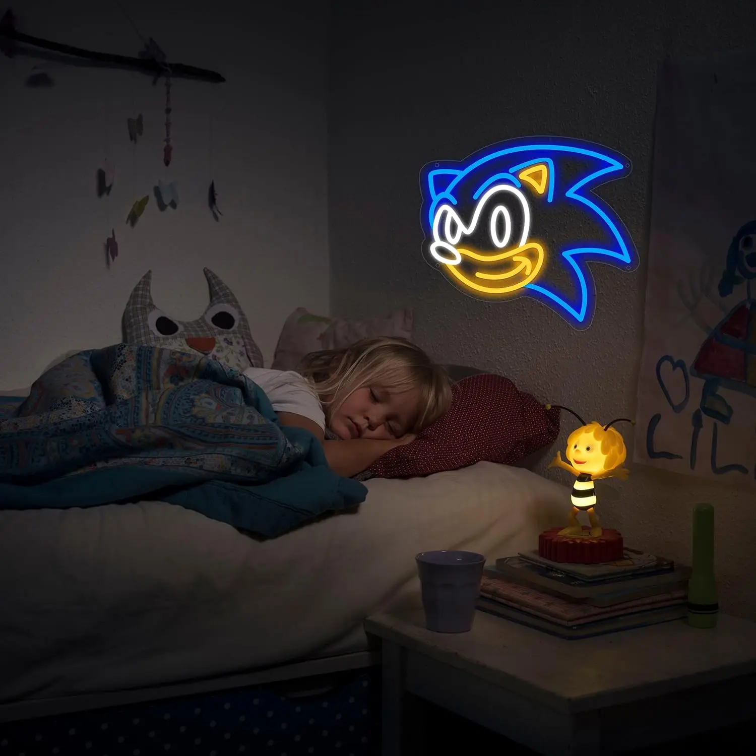 Insegna al neon con testa di carattere colorato dimmerabile USB con design a piuma, arte da parete a LED per regalo di decorazione per feste, bar, sala giochi