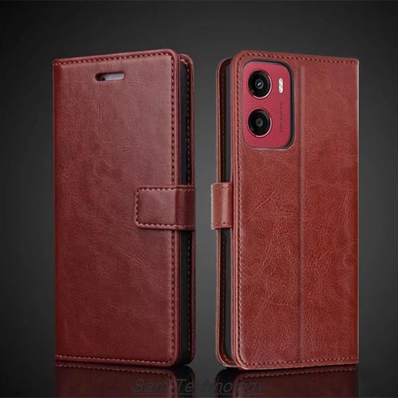 Premium PU Leather Flip Wallet Case - Card Holder Cover for Smartphones, Retro Business Design