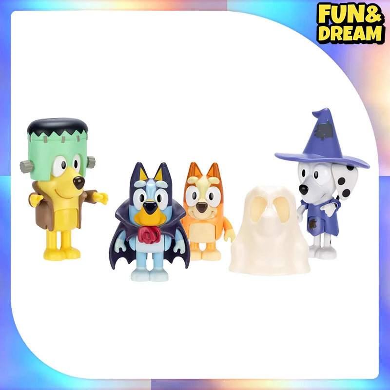 Spot Bluey Family Halloween 4 Figure Set Action Figures Birthday Present Decorative Ornaments On The Tabletop Halloween Gifts 4
