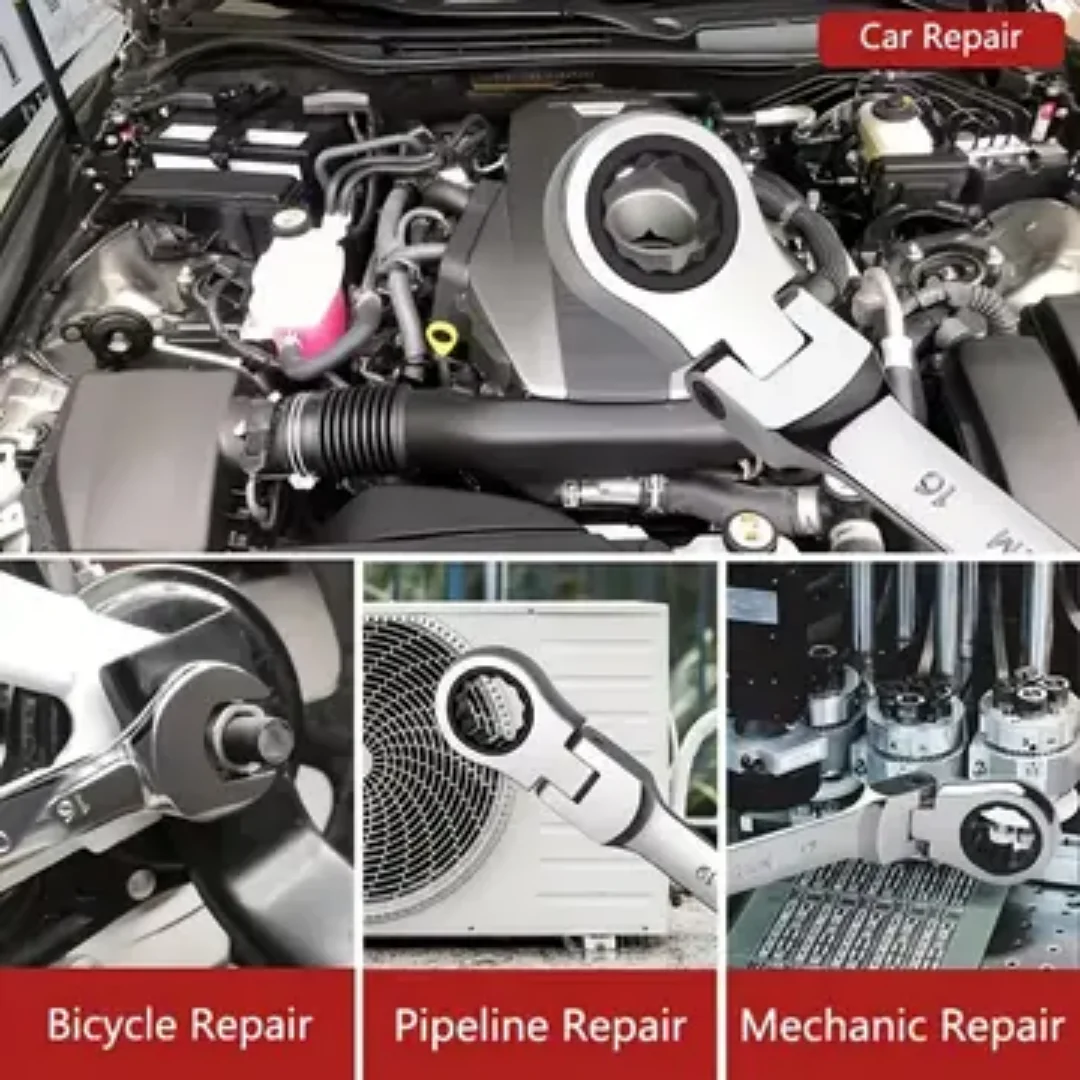 10PC Auto Repair Wrench Set, Hand Tools Suitable for Automobile Maintenance, Garage Workshop, Household DIY and Mechanical Repai