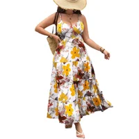 Plus Size Large Size Printed Maxi Dress Temu Women's Clothing Strap Long Gown Polyester Fiber Other Patterns No Decoration Or... - Image 5