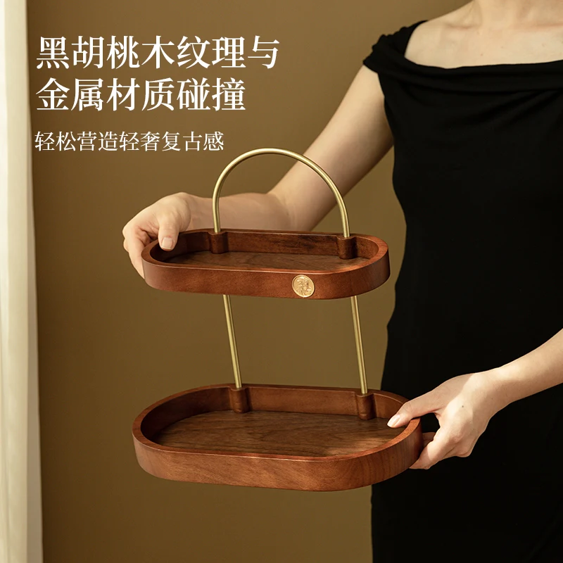 Cosmetics storage box, desktop perfume, lipstick rack, multi-layer solid wood dresser, skin care products, jewelry. 4