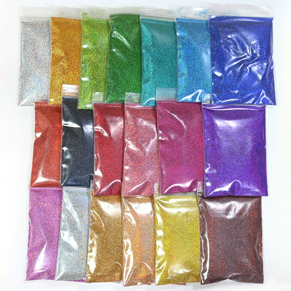 Ultra Fine Rainbow Holographic Glitter Powder - 50g of Dazzling 22-Color Sparkle