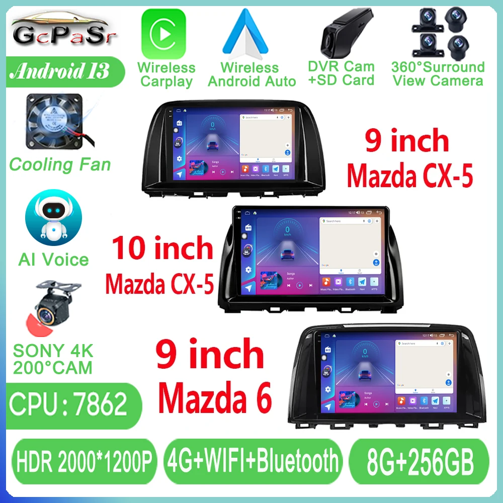 

Android 13 Car Radio For Mazda CX5 CX-5 CX 5 2012 - 2015 For Mazda 6 3 ATZ GL GJ 2012 – 2017 Multimedia Player GPS Navigation BT