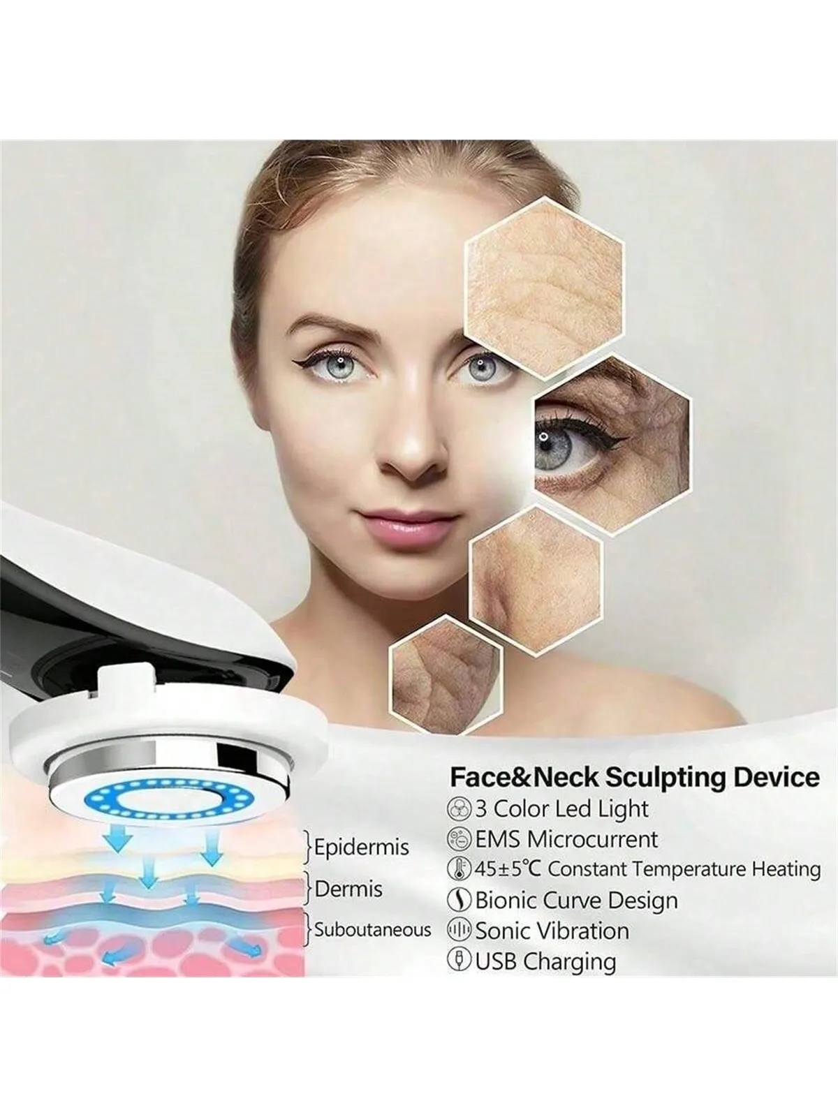 Facial Lifting Eye Massager Device for Skin Care