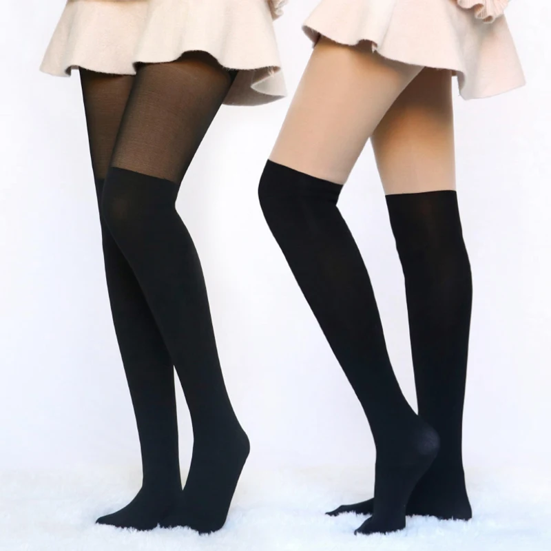Sexy Women Tights Over Knee Double 