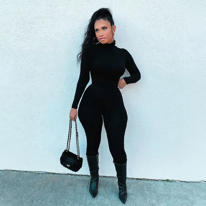 White Black Jumpsuits for Women Autumn Winter Bodycon One Piece Outfits Womens Fitness Long Sleeve Yoga Romper Gmy Sportwear