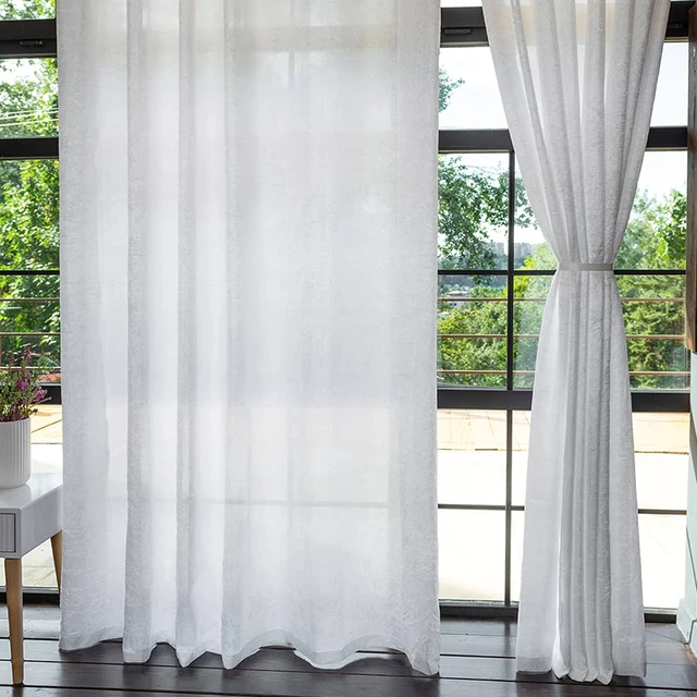 Acquista 2 tende per la casa in voile, tende bianche per schermatura delle  finestre, tendaggi in tulle trasparente e solido