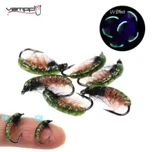 

Vampfly 6PCS 8# 10# UV Scuds Shrimps Nymph Fly Bug Worm Flies Barbed Fly Tying Hook For Trout Fishing Lures Baits
