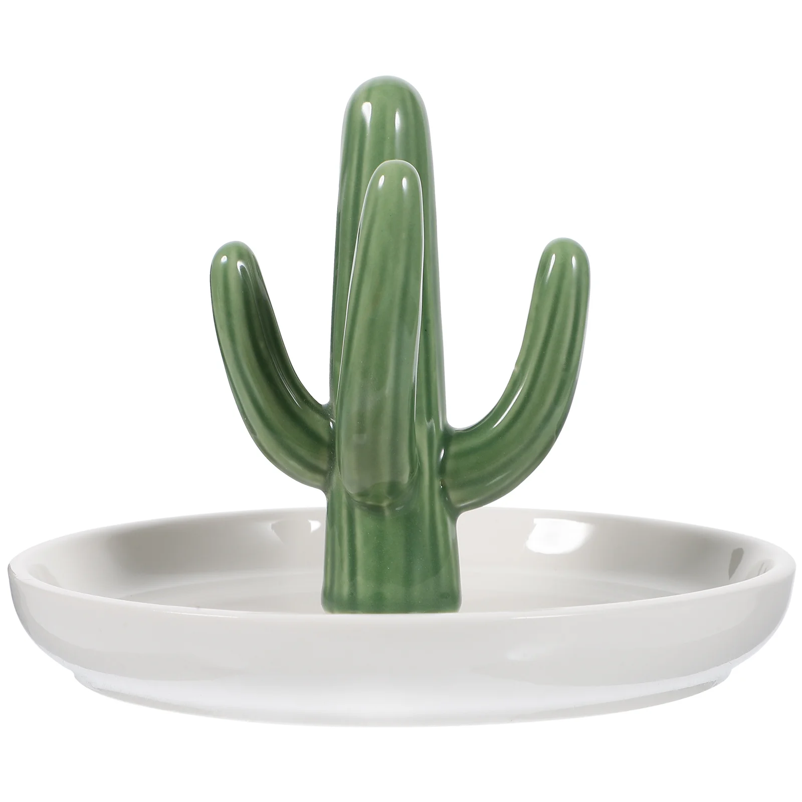 

Cactus Jewelry Tray Decor Trinket Dish Ring Holder Display Plant Ceramic Storage Ceramics Necklace Plate