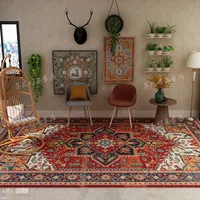 American Retro Living Room Decoration Carpet Minimalist Bedside Rugs for Bedroom Large Area Non-Slip Mat Washable Lounge Rug 1