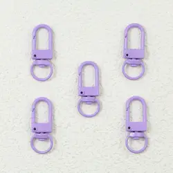 Colorful Macaron Keychain Clasps - Set of 10 for DIY Jewelry Accessories (3 Light Purple)