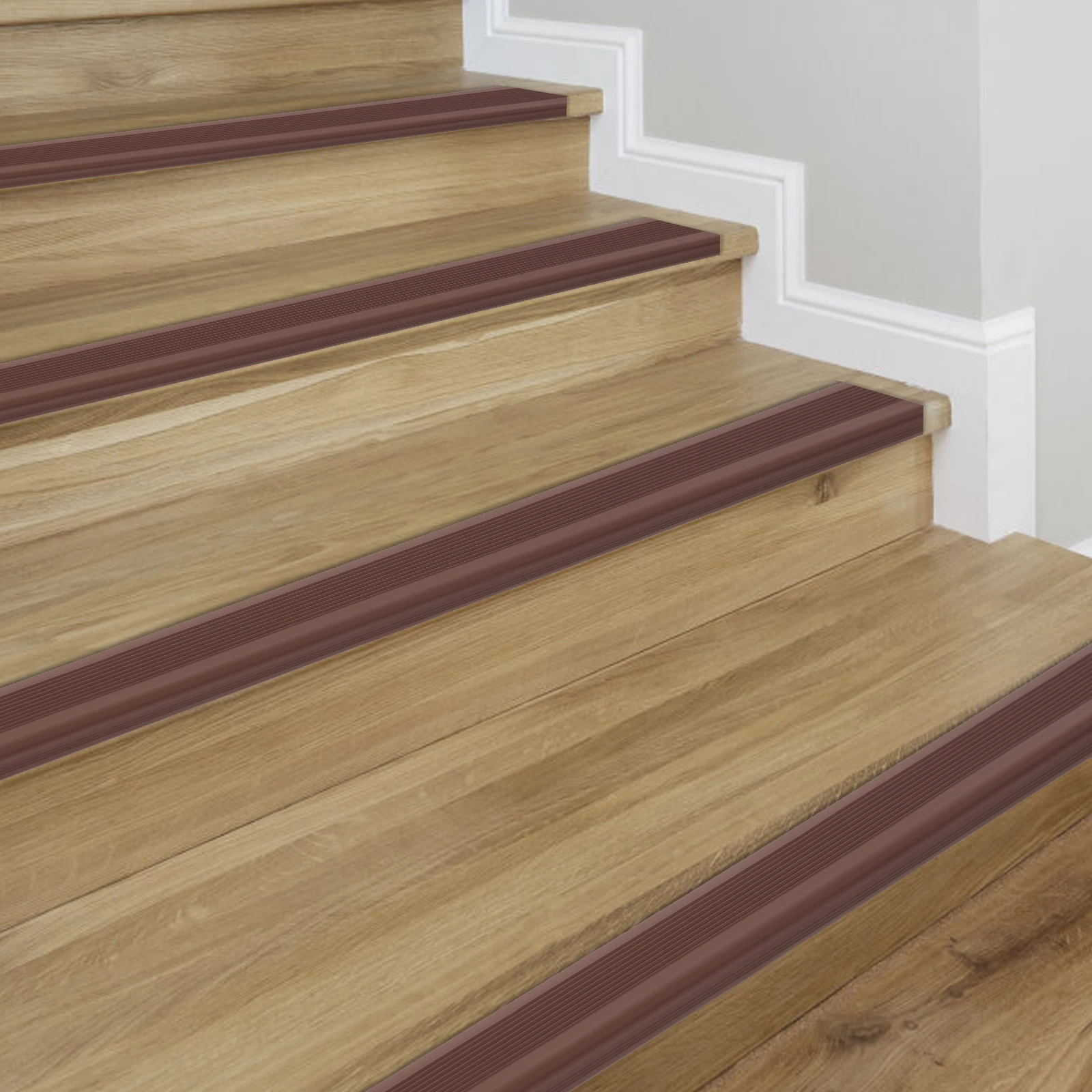 10 m braune, rutschfeste Treppenstreifen, rutschfest, für Zuhause, flexible PVC-Treppen, rutschfeste Sicherheitsstreifen für Treppen, Skateboards und Decks – Detail 3