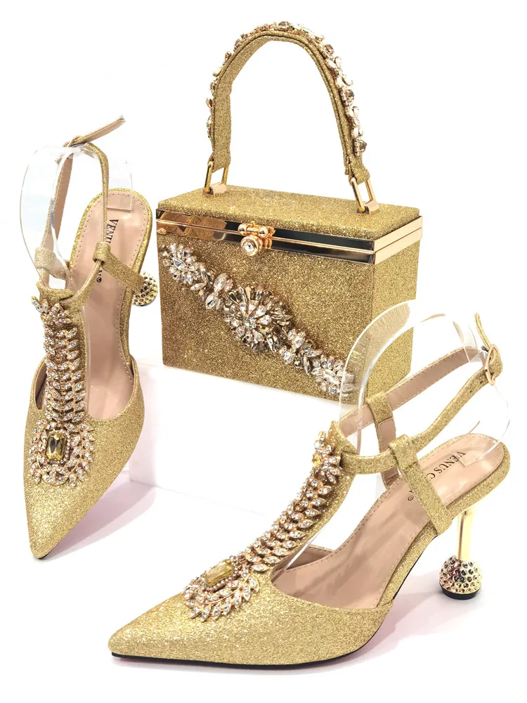 Doershow Lastest Italian Design Fashion Style Ladies Shoes with Matching Bag Set 2024 Nigerian Shoes and Bag Set HAS1-5