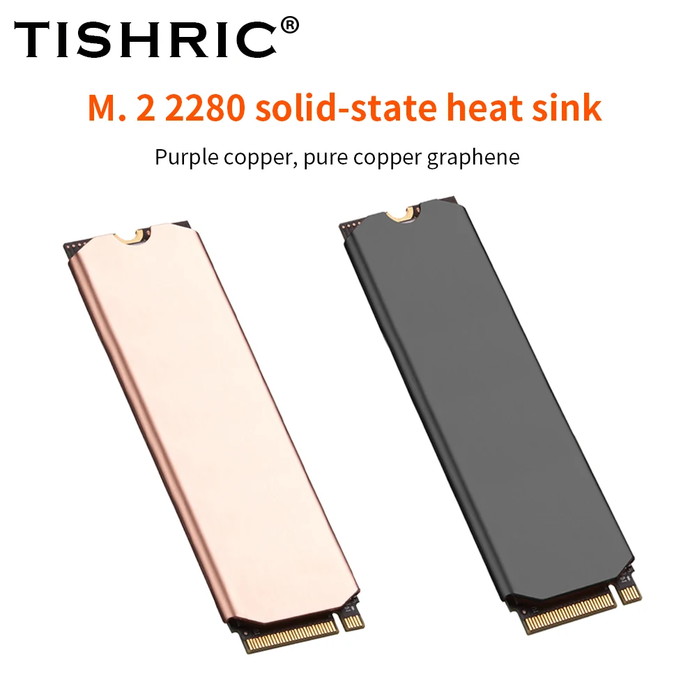 TISHRICPurpleCopperGrapheneSSDM2RadiatorWithThermalPadM2SSD