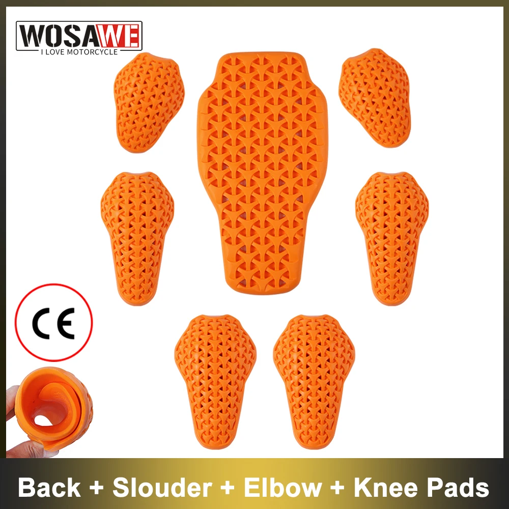 WOSAWE CE Certified Motorcycle Back Protector Universal Anti-Shock Rider Armor Insert Jacket Back Spine Protective Pad