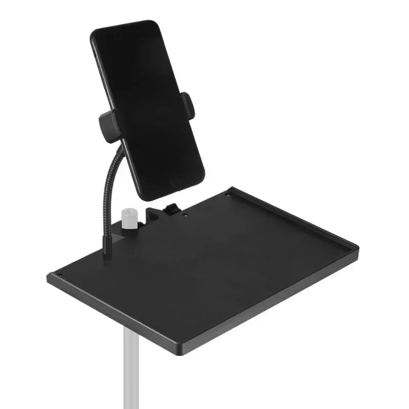 Universal Sound Card Tray Iron Clamp Music Desk Tabletop Tripod Shelf Speaker Clamp-On Mic Stand Speaker Stand Tray Holder