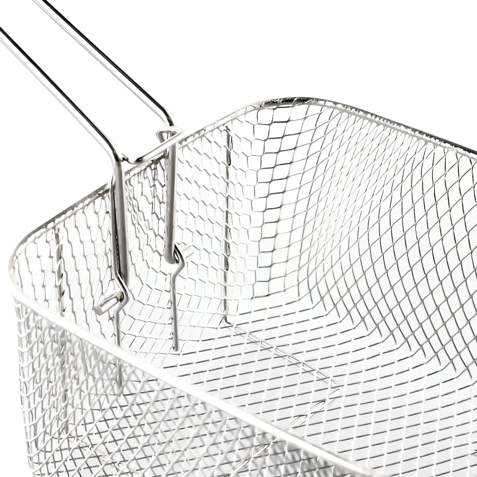

1PC Fry Basket Nickel Plated Mini Fried Skewers Chips Fish Fry Baskets Stainless Steel Fryer Basket Strainer 20.5 *18.5*10.5cm