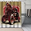 Motorcycle Custom Pattern Polyester Bath Curtain Waterproof Shower Curtains Geometric Bath Screen Printed Curtain For Bathroom 5