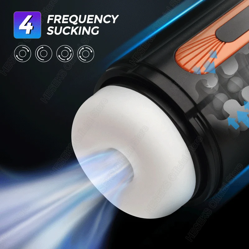 Male Masturbator HESEKS 6in1 Automatic Telescopic Sucking Vibration Masturbators For Men Pussy Vaginas Real Blowjob Sex Toys