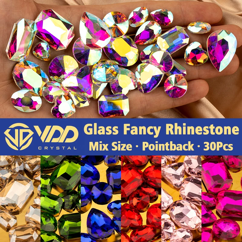 VDD Pink Champagne SS4-SS30 Glass Rhinestones Crystal Flatback Non Hotfix  Glitter Strass Stones DIY Craft Nail Art Accessories