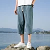Summer Casual Linen Short Pants New Cotton Straight Mens Lightweight Shorts Large Solid Color Gym Fifth Beach Short Pants 2