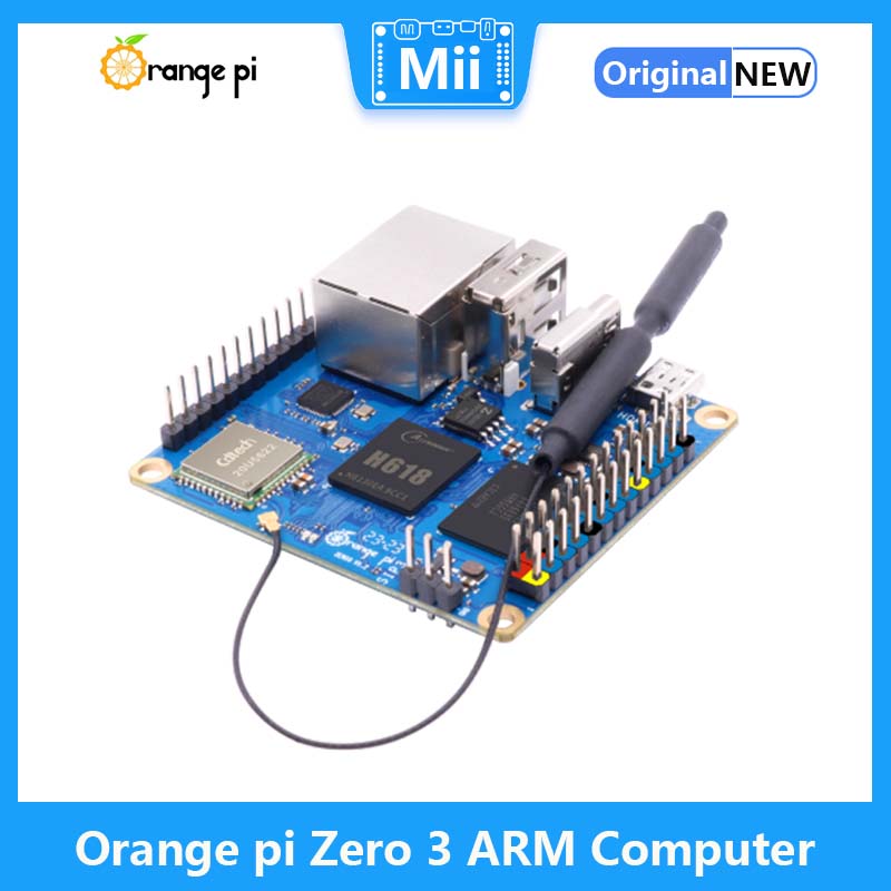 Orange Pi Zero3 ARM Board 1GB/1.5GB/2GB/4GB RAM Allwinner H618 Cortex-A53 CPU 1G/1.5G/2G/4G LPDDR4 RAM Linux