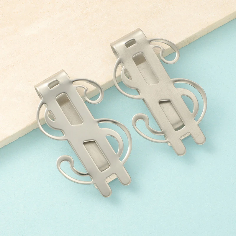 Money Clip 1PC Stainless Steel Cash Bills Credit Clip Slim Dollar Design Fashion Coin Banknote Cash Clamp Holder