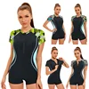 Flower Printed Sport Swimsuit Women's One-Piece Swimwear Quick-Dry Fabric Bathing Suit