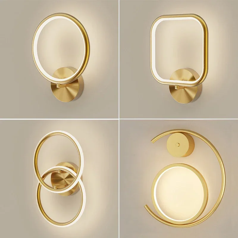 

Modern LED Wall Lamp Luxury Geometry Simple Lights For Living Study Room Bedroom Background Wall Indoor Home Decorative Fixtures