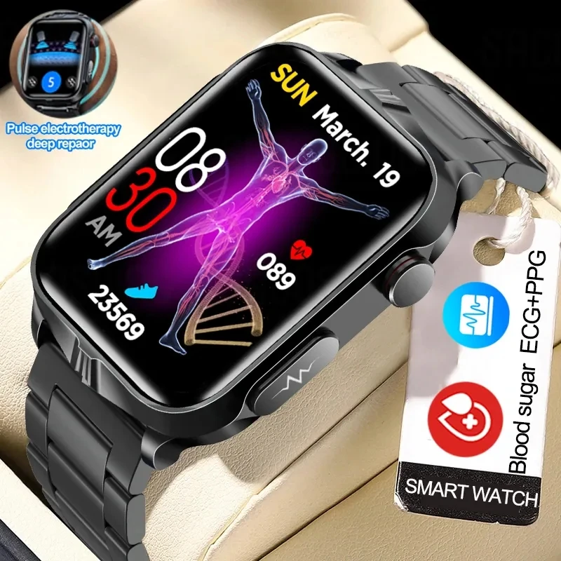 

Pulse Electrotherapy Smartwatch Blood Sugar ECG+PPG Precise Blood Pressure Body Temperature Monitoring Heart Rate Smart Watch