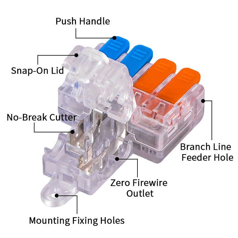 10Pcs Quick CMK 21 Lever Connectors Multiple In Out Quick Cable Wire Crimping Plug Mini Thinned Fast Terminal Blocks LED