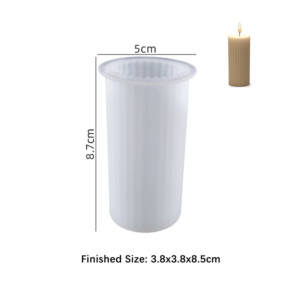 Zylinderform Kerze Silikonform 3D DIY Cented Kerze Seifenform Handwerk Geschenkherstellung Gips Harz Wachs hausgemachte Dekoration – Detail 8