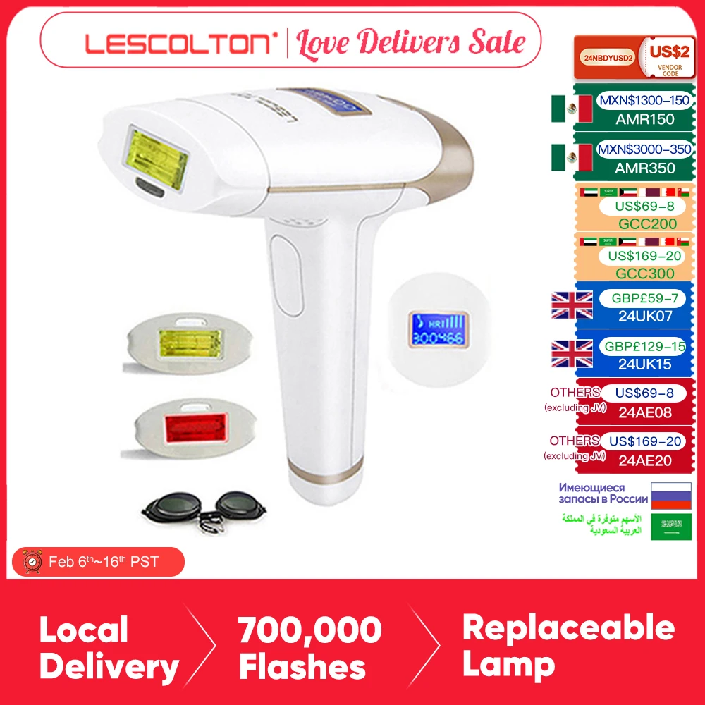 Lescolton 2In1 Ipl Epilatore Depilazione Display Lcd Macchina T009I Laser Permanente Bikini Trimmer Depilador Elettrico Un Laser