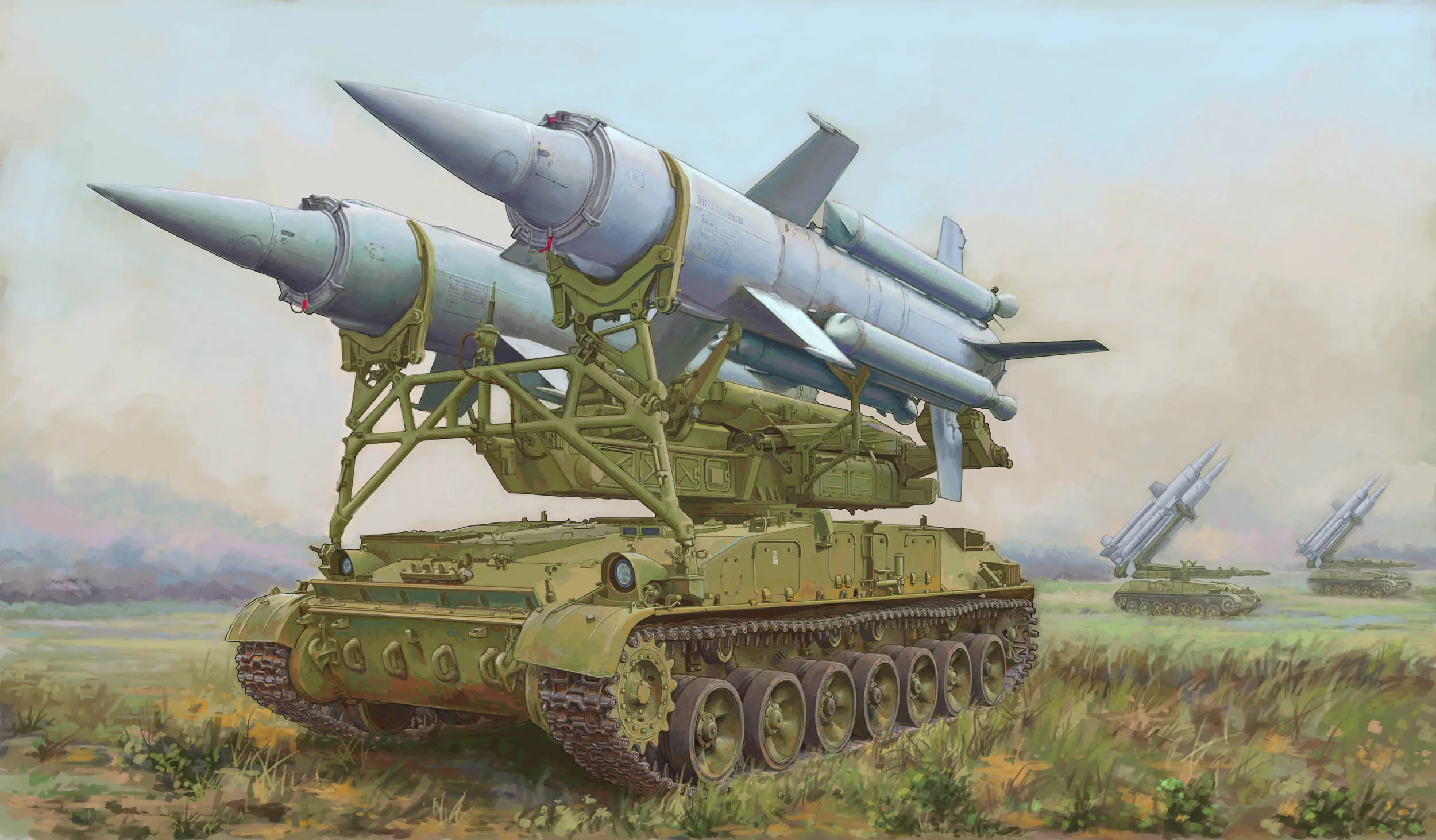 Модель Trumpeter 1/72 модель советской ракеты 2K11A TEL w/9M8M Krug-a (стандартная Ganef) |
