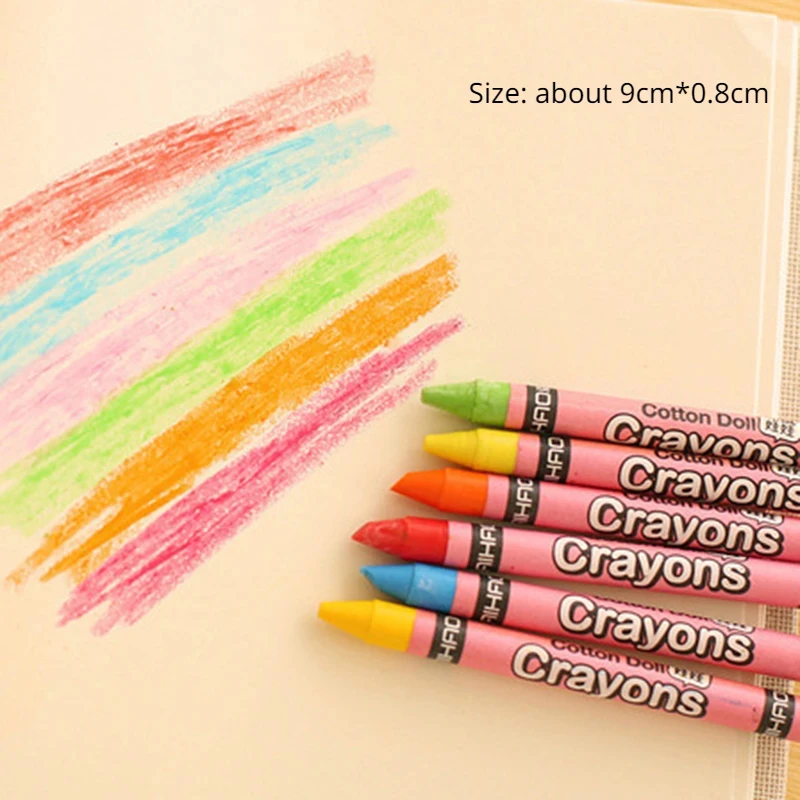 Crayons 1Box Creative Cartoon 8/12 Colors Drawing Non-Toxic Oil Pastels Kids Student Pastel Pencils Art Supplies Stationery Gift
