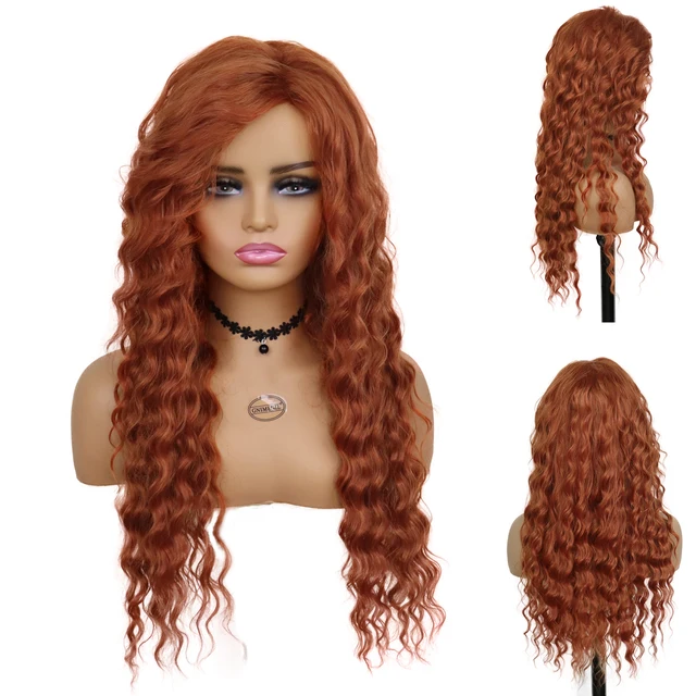 GNIMEGIL Synthetic Long Curly Wigs for Women Ombre Blonde Wig with Bangs Costume Wig for Girls Sexy Blond Wigs with Dark Roots 789-10