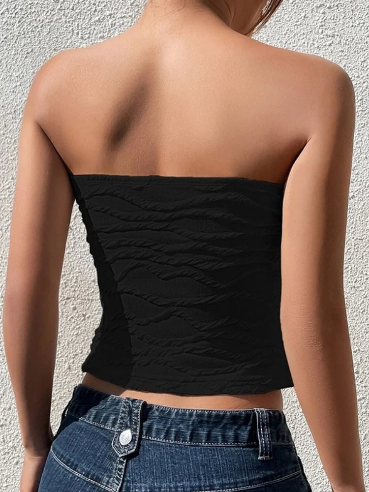 Solid Black Underbust Corset Top Women Strapless Lingerie Sexy Body Feminino Sleeveless Bustier Femme Bodycon Lenceria Femenina