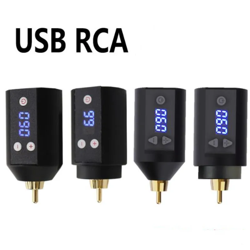 new Mini Rocket Tattoo Machine Set 2Pcs Wireless Tattoo Power Supply RCA Interface Rotary Pen Kit