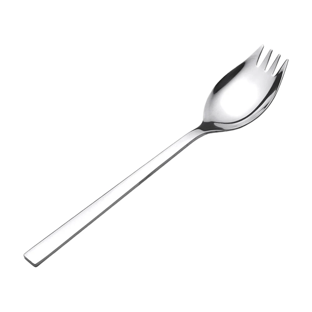 Spork Stainless Steel Spoon Fork Cutlery 5Pcs Long Handle Portable for Dessert Ice Cream Salad