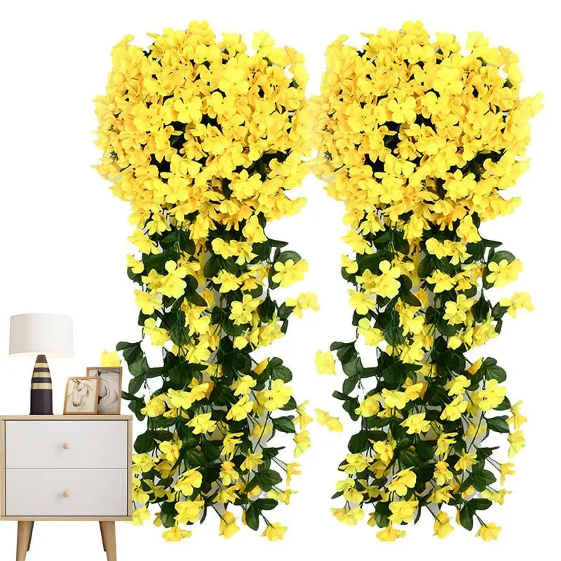 

Artificial Flowers Fake Violets For Outdoors Artificial Vine Aesthetic Greenery For Wall Door Garden Fence Balcony Wedding
