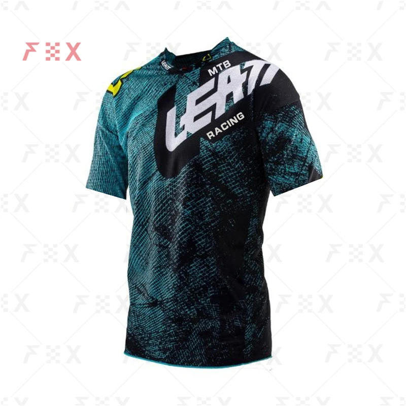 MTB LEATT JERSEY Motorcycle Mountain Bike Downhill Jersey Short sleeve Bicycle Locomotive Shirt Cross Country Mountain Jersey MX 3