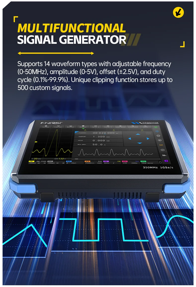 DPOS350P Digital Storage Oscilloscope: 350MHz Bandwidth, 12.1-Inch High-Definiti