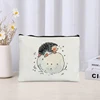 Cartoon Hedgehog Print Zipper Canvas Bag Organizer Skin Care Products Sundries Storage Cosmetic Bags Cute Stationery Pencil Case 5