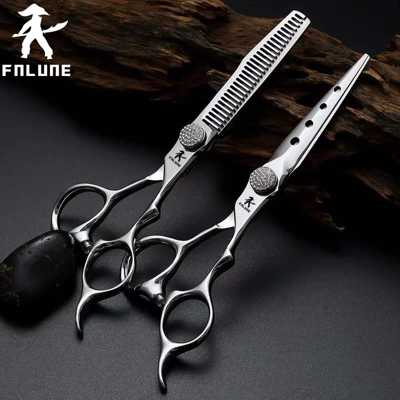 

FnLune 6.0 Japan Steel Professional Hair Salon Scissors Cut Barber Accessories Haircut Thinning Shear Hairdressing Tool Scissors