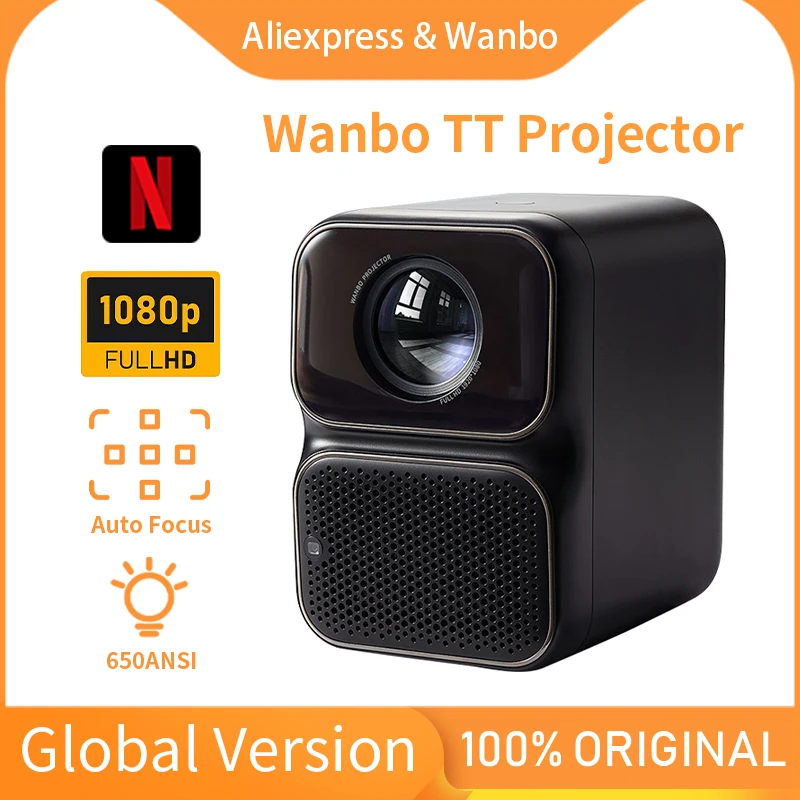 Wanbo tt projetor netflix certificado 1080p sistema linux mini projetor