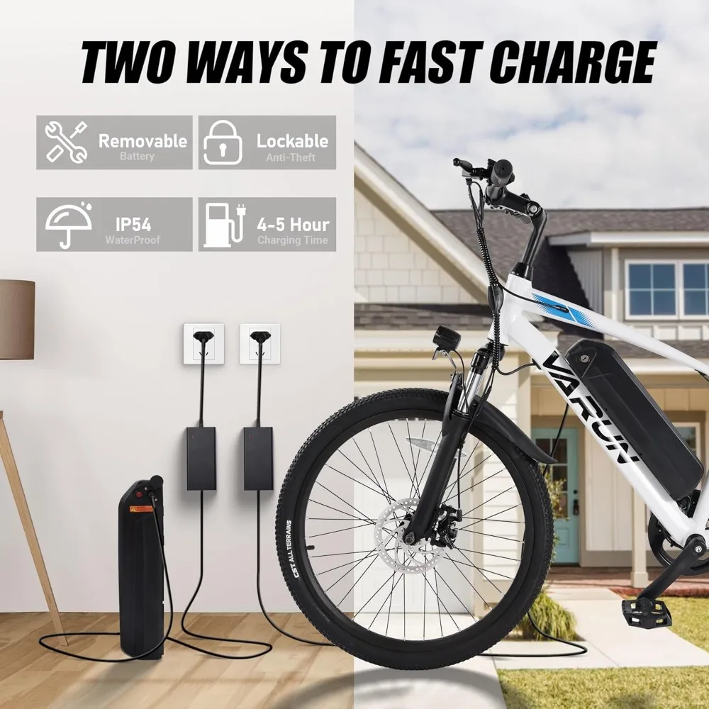 Electric Bike for Adults, 350W 20MPH Commuter Ebike with 36V Removable Battery, 24'' Electric Mountain Bike