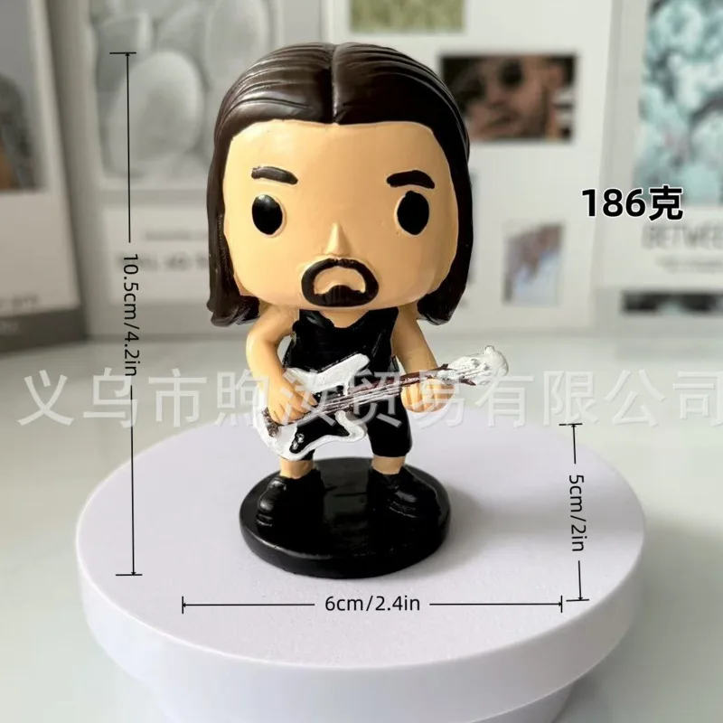 Mini figure with electric guitar, long hair